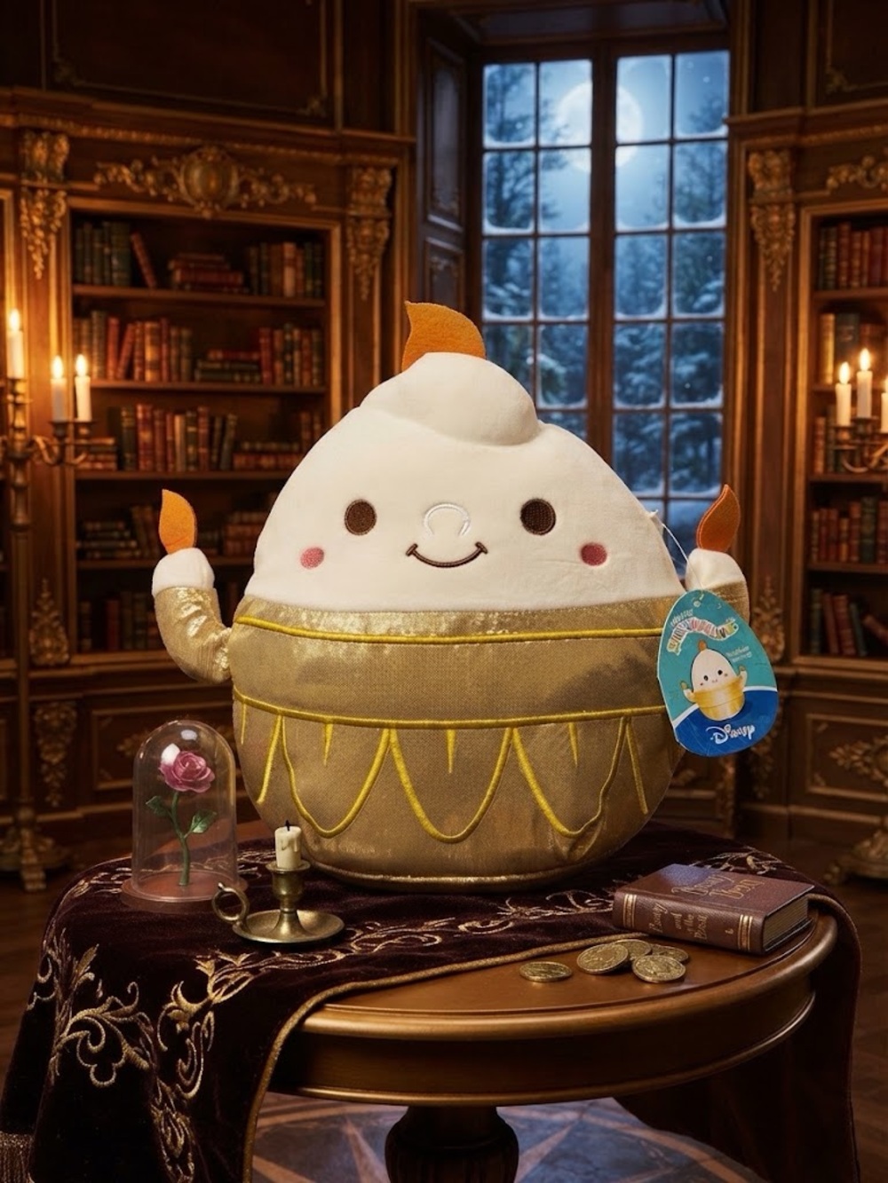 Disney Squishmallows Lumiere 12” Beauty & the Beast Plush NWT